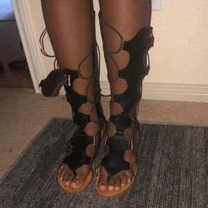 Black gladiator sandals